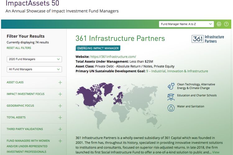 ImpactAssets 50 Impact Investment Fund Mgr Showcase