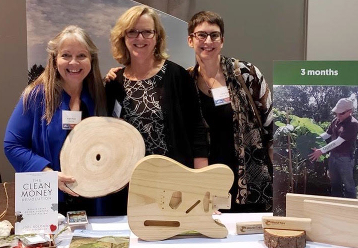 World Tree with Empress wood samples at Social Finance Forum