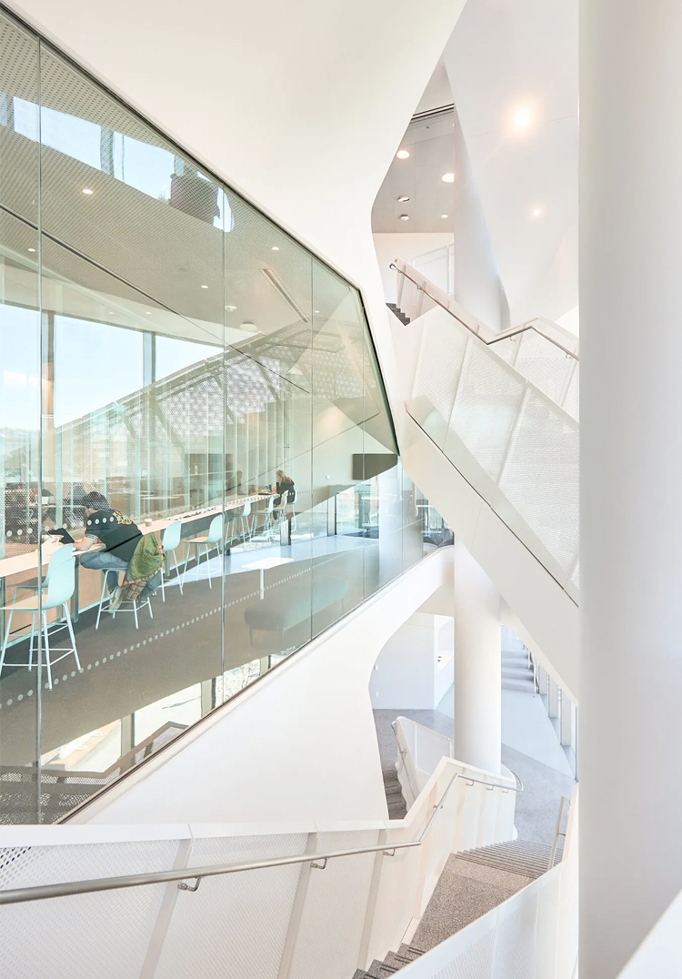 Geffen Hall network of stairs by Zack DeZon NYT