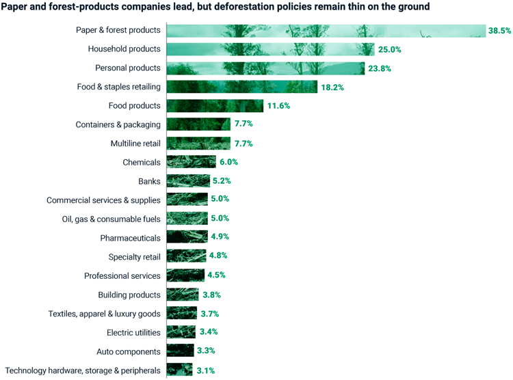 Paper and forest products companies lead, but deforestration policies thin - MSCI