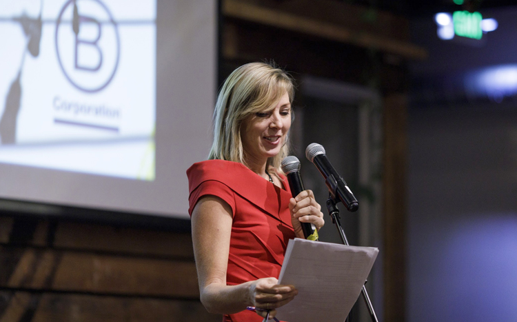 Kristin Hull speaking at 2017 Nia Impact Capital Launch